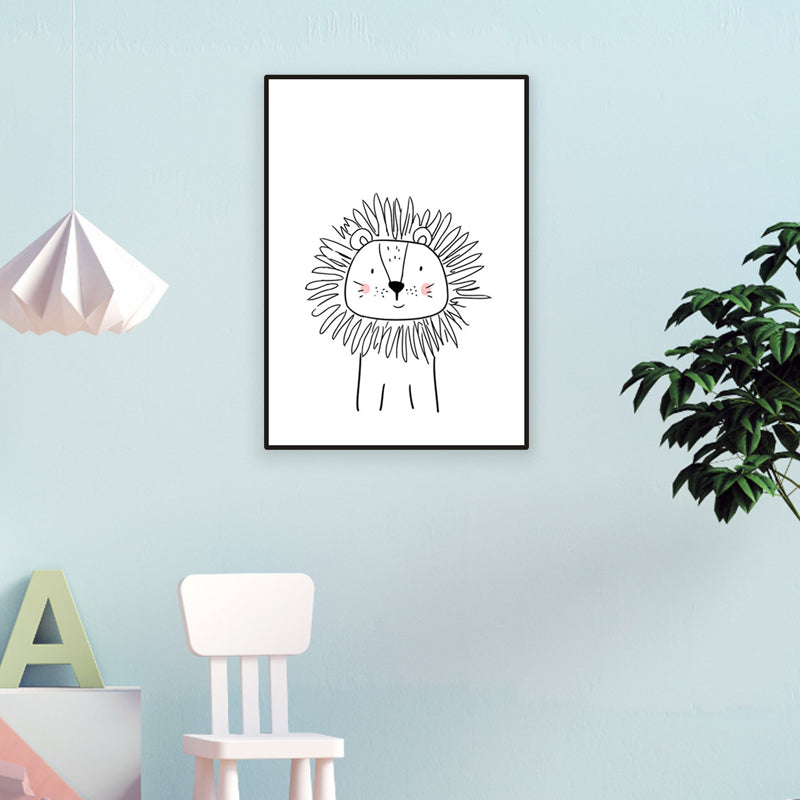Helle Farben Tiermuster Leinwanddruck Texturiert Kinderkunst Esszimmer Wanddekoration