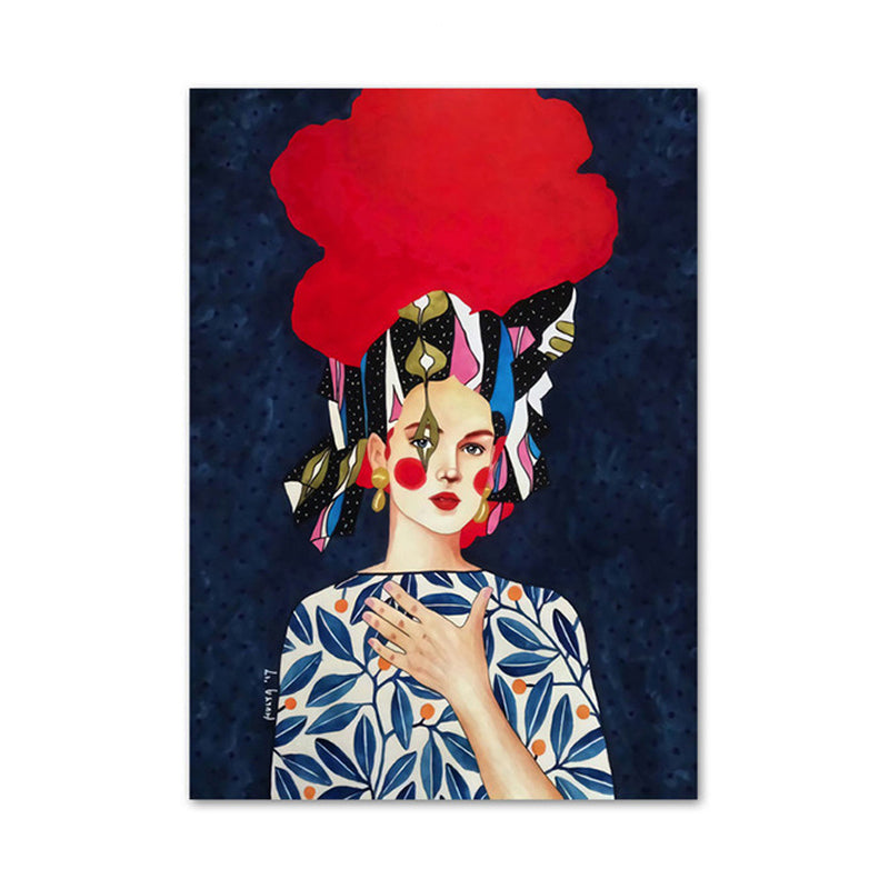 Lichtfarbe Mode Figur Malerei Illustration Glam Texturiertes Leinwand für Lounge
