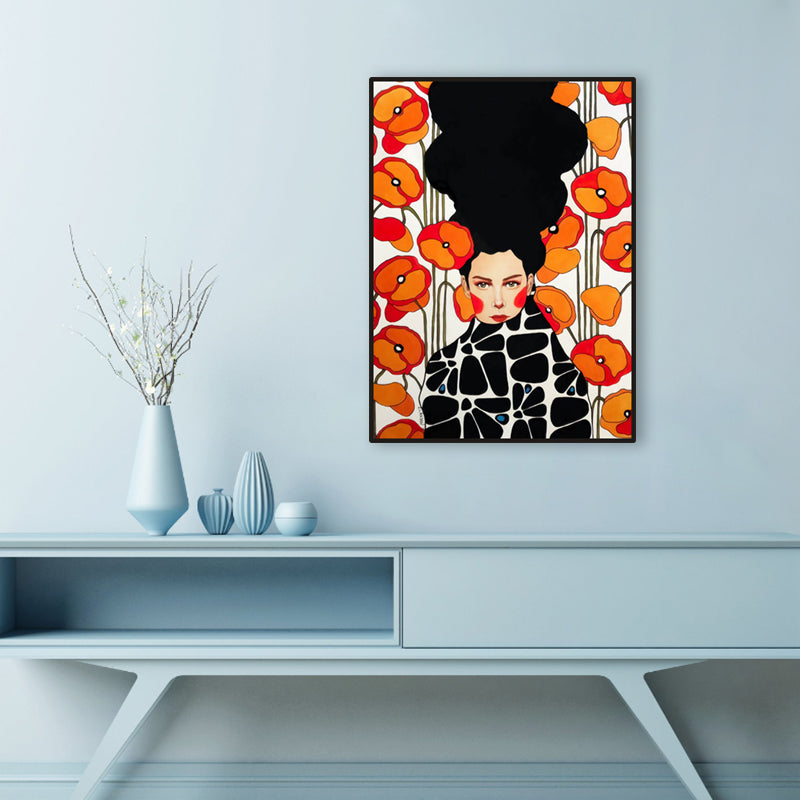 Lichtfarbe Mode Figur Malerei Illustration Glam Texturiertes Leinwand für Lounge