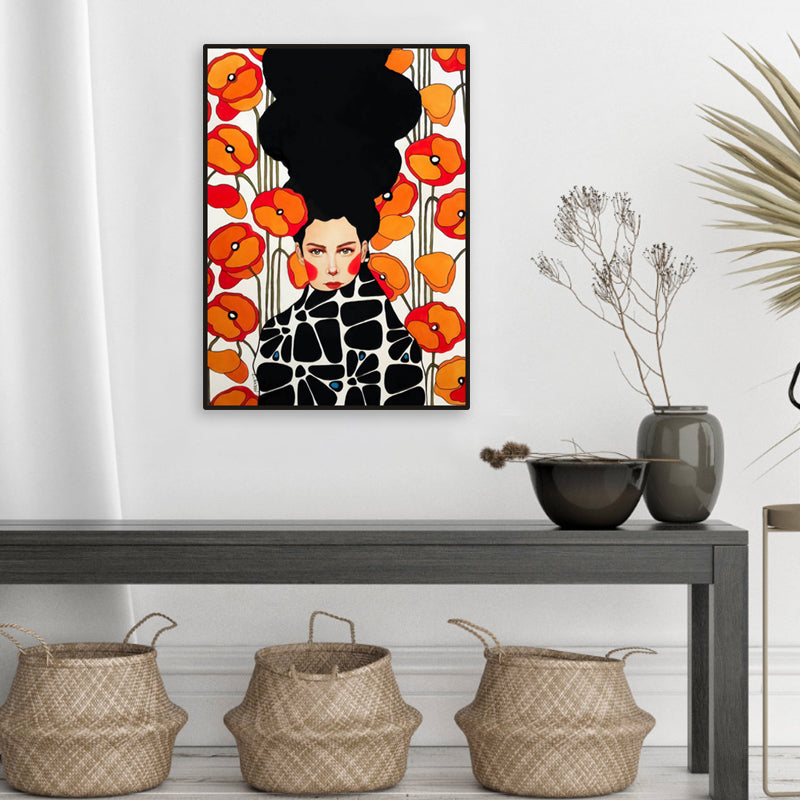 Lichtfarbe Mode Figur Malerei Illustration Glam Texturiertes Leinwand für Lounge