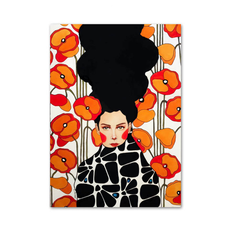 Lichtfarbe Mode Figur Malerei Illustration Glam Texturiertes Leinwand für Lounge