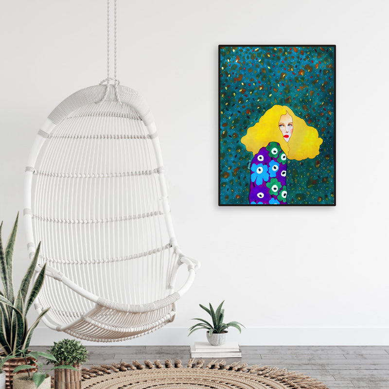 Lichtfarbe Mode Figur Malerei Illustration Glam Texturiertes Leinwand für Lounge