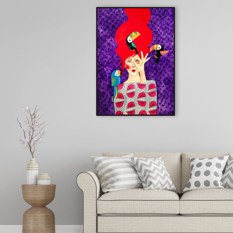 Lichtfarbe Mode Figur Malerei Illustration Glam Texturiertes Leinwand für Lounge