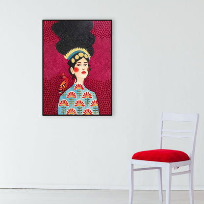 Lichtfarbe Mode Figur Malerei Illustration Glam Texturiertes Leinwand für Lounge