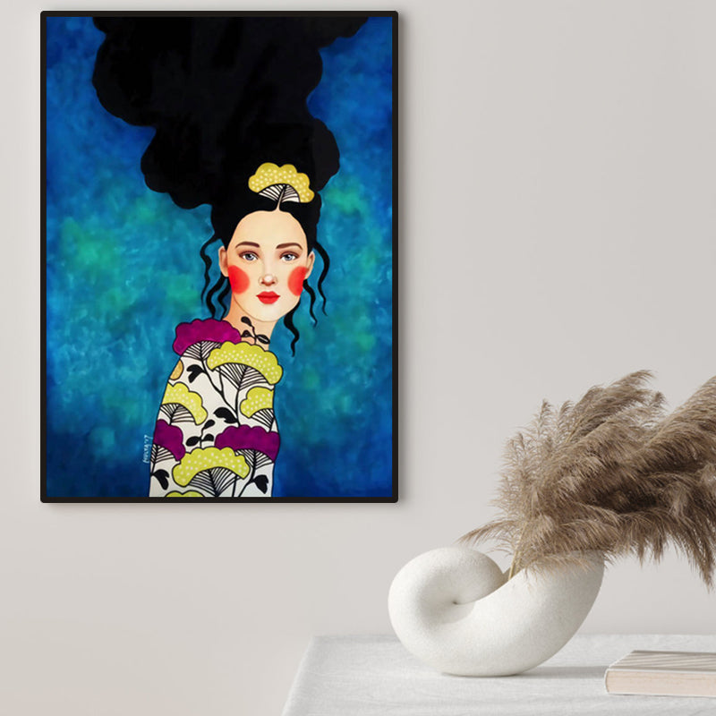 Lichtfarbe Mode Figur Malerei Illustration Glam Texturiertes Leinwand für Lounge