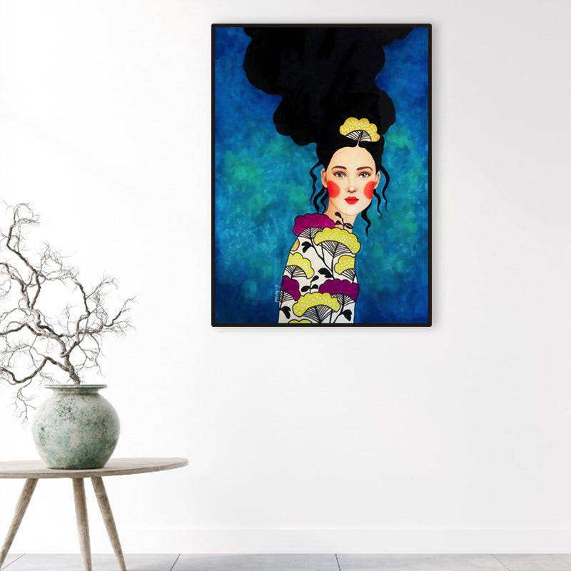 Lichtfarbe Mode Figur Malerei Illustration Glam Texturiertes Leinwand für Lounge