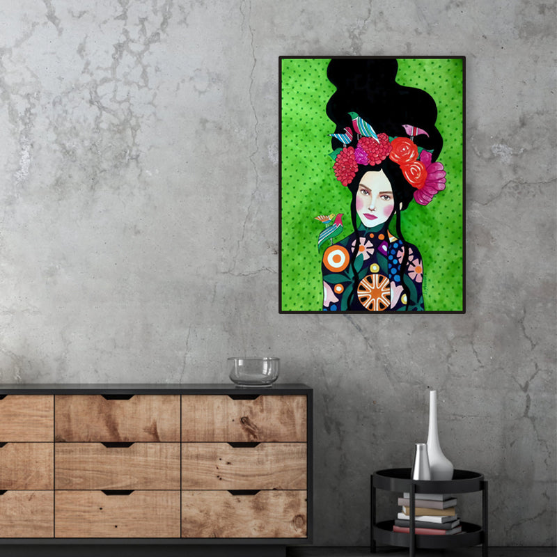 Lichtfarbe Mode Figur Malerei Illustration Glam Texturiertes Leinwand für Lounge