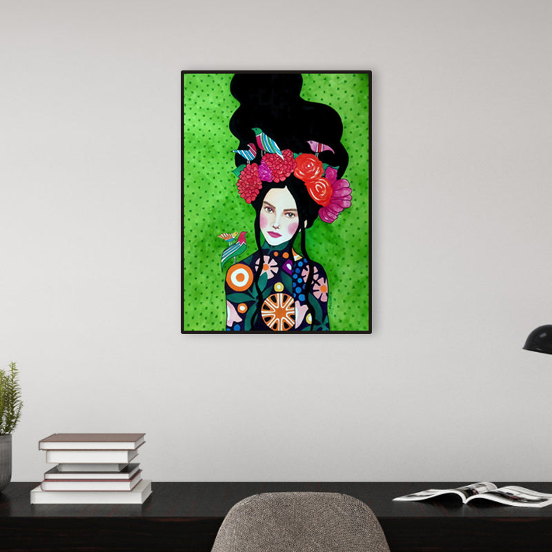 Lichtfarbe Mode Figur Malerei Illustration Glam Texturiertes Leinwand für Lounge