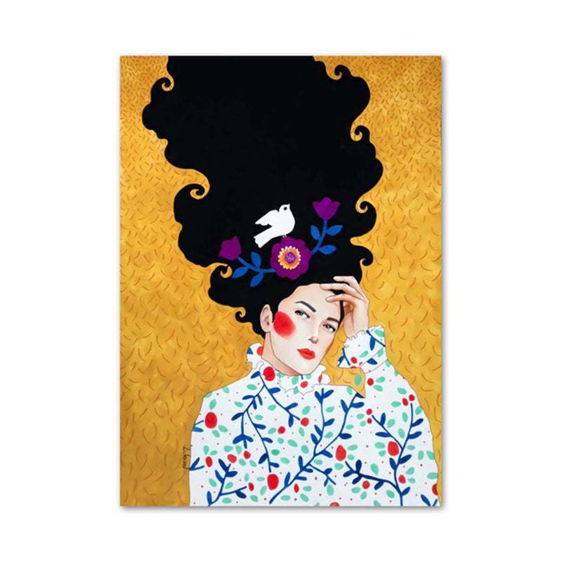 Lichtfarbe Mode Figur Malerei Illustration Glam Texturiertes Leinwand für Lounge