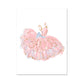 Glam Dancing Dress Graphic Wrapped Canvas Kinder Stil Texturiertes Wandkunst Dekor in Pink