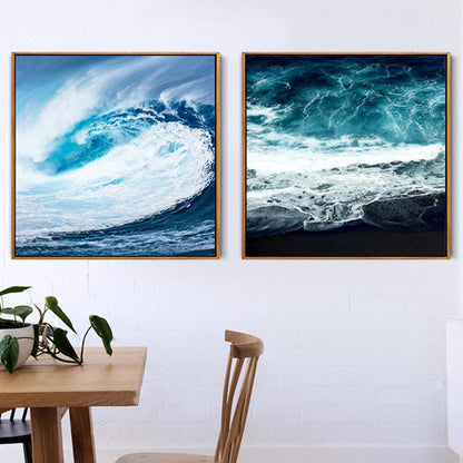 Weiche Farbige Zeitgenössische Wandkunst Foto Weite Ozeansicht Canvas Druck für das Arbeitszimmer