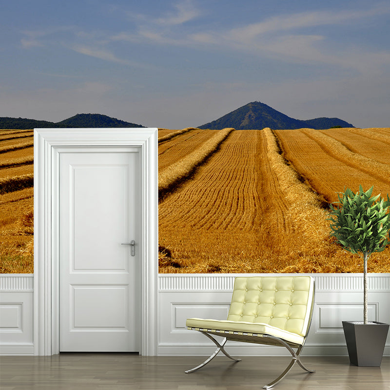 Frendorf | Hedendaagse Foto Tarweveld Wanddecoratie Zachte Kleur Vlekbestendig Wandkunst voor Eetkamer