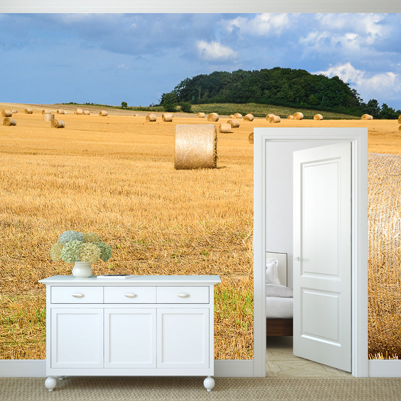 Frendorf | Hedendaagse Foto Tarweveld Wanddecoratie Zachte Kleur Vlekbestendig Wandkunst voor Eetkamer