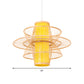 Bamboo Barrel Down Lighting Pendant Asian 16"/23.5"/39" Breit 1 Glühbirne Beige Hängeleuchte mit 3-lagigem Schirm