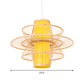 Bamboo Barrel Down Lighting Pendant Asian 16"/23.5"/39" Breit 1 Glühbirne Beige Hängeleuchte mit 3-lagigem Schirm