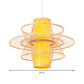 Bamboo Barrel Down Lighting Pendant Asian 16"/23.5"/39" Breit 1 Glühbirne Beige Hängeleuchte mit 3-lagigem Schirm