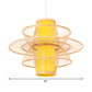 Bamboo Barrel Down Lighting Pendant Asian 16"/23.5"/39" Breit 1 Glühbirne Beige Hängeleuchte mit 3-lagigem Schirm