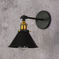 Frendorf | Schwarz/Messing-Finish Flared Sconce Lichtarmatur Industrie Metall 1 Glühbirne Schlafzimmer Wandlicht, 7"/8,5" Breite