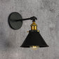 Frendorf | Schwarz/Messing-Finish Flared Sconce Lichtarmatur Industrie Metall 1 Glühbirne Schlafzimmer Wandlicht, 7"/8,5" Breite