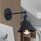 Frendorf | Schwarz/Messing-Finish Flared Sconce Lichtarmatur Industrie Metall 1 Glühbirne Schlafzimmer Wandlicht, 7"/8,5" Breite