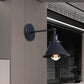Frendorf | Schwarz/Messing-Finish Flared Sconce Lichtarmatur Industrie Metall 1 Glühbirne Schlafzimmer Wandlicht, 7"/8,5" Breite