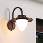 Frendorf | Milky Glass Kaffeewandlampe Beleuchtung Kegelförmige 1-Lampe Industrie Lichtarmatur mit Metall-Gaanschnabelarm