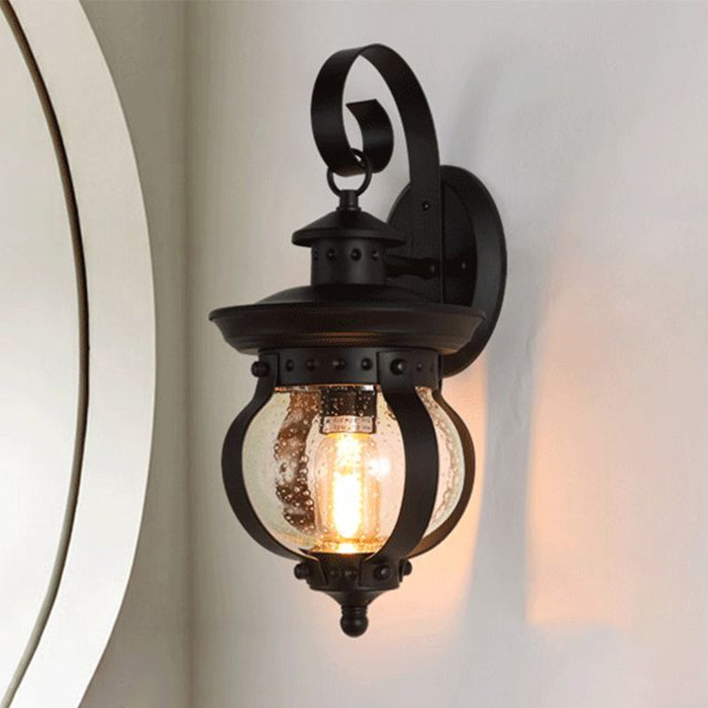 Frendorf | Globe Gesäuchte Glas Wandmontierte Lampe Industrielle Einzelleuchtmittel Schlafzimmer Wandleuchte Licht mit Gebogenem Arm