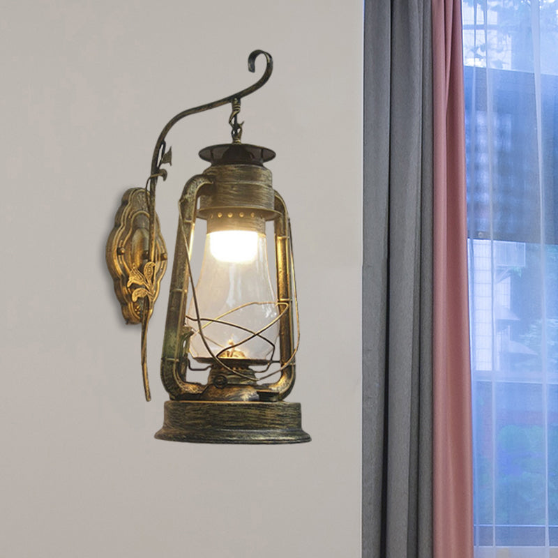 Frendorf | 1 Glühbirne Kerosin Wandmontierte Lichtarmatur Küstenstil Schwarz/Bronze/Kupfer Klarglasbeleuchtung