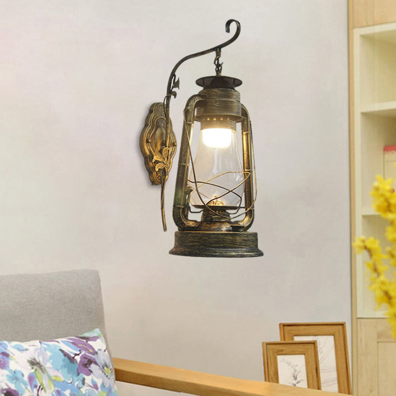 Frendorf | 1 Glühbirne Kerosin Wandmontierte Lichtarmatur Küstenstil Schwarz/Bronze/Kupfer Klarglasbeleuchtung