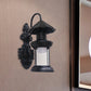 Frendorf | Einschaliger Wandleuchte mit Kerosinschirm klar Glas Küsten Außenleuchte in Schwarz/Kupfer/Bronze
