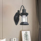 Frendorf | Klares Glas Schwarz/Bronze/Kupfer Wandleuchte Kerosene 1-Licht Vintage Stil Wandlampe Leuchte für Außenbereich