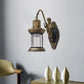 Frendorf | Klares Glas Schwarz/Bronze/Kupfer Wandleuchte Kerosene 1-Licht Vintage Stil Wandlampe Leuchte für Außenbereich
