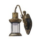 Frendorf | Klares Glas Schwarz/Bronze/Kupfer Wandleuchte Kerosene 1-Licht Vintage Stil Wandlampe Leuchte für Außenbereich