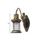 Frendorf | Klares Glas Schwarz/Bronze/Kupfer Wandleuchte Kerosene 1-Licht Vintage Stil Wandlampe Leuchte für Außenbereich