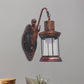 Frendorf | Klares Glas Schwarz/Bronze/Kupfer Wandleuchte Kerosene 1-Licht Vintage Stil Wandlampe Leuchte für Außenbereich