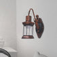 Frendorf | Klares Glas Schwarz/Bronze/Kupfer Wandleuchte Kerosene 1-Licht Vintage Stil Wandlampe Leuchte für Außenbereich