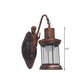 Frendorf | Klares Glas Schwarz/Bronze/Kupfer Wandleuchte Kerosene 1-Licht Vintage Stil Wandlampe Leuchte für Außenbereich
