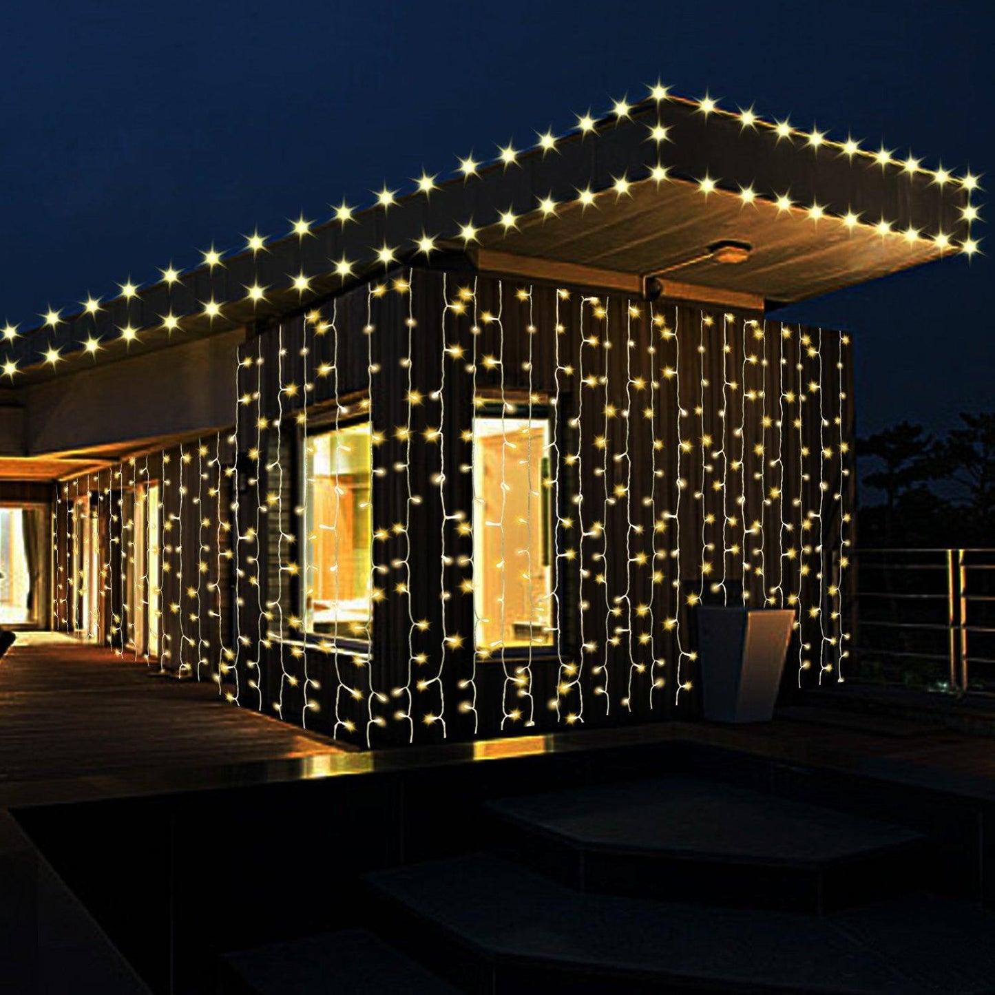 Frendorf | 19,6 x 6,6 FT. 448 LED Warmweiß Wasserdicht Lichterkette Fee Vorhanglichter