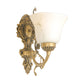 Frendorf | 1 Glühbirne Creme Glas Wandlicht Vintage Weiß Floral Küche Wandmontage Beleuchtung Armatur