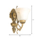 Frendorf | 1 Glühbirne Creme Glas Wandlicht Vintage Weiß Floral Küche Wandmontage Beleuchtung Armatur