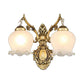 Frendorf | 2-Licht Opal Frosted Glas Wandlicht Traditionelles Bronze Florales Schlafzimmer Wandleuchten