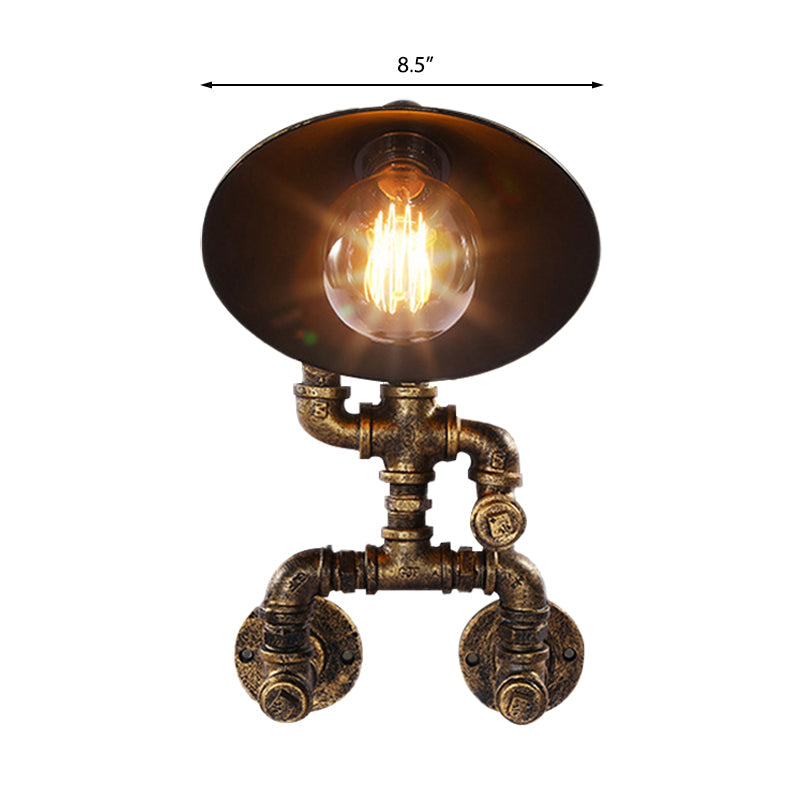 Frendorf | Antieke stijl kegel wandlamp met robotontwerp 1 kop smeedijzeren scone lamp in messing