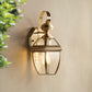 Frendorf | 1-Licht Geconischte Wandlamp Vintage Antiek Messing Transparente Glas Wandlamp voor Buiten
