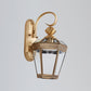 Frendorf | 1-Licht Geconischte Wandlamp Vintage Antiek Messing Transparente Glas Wandlamp voor Buiten