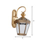 Frendorf | 1-Licht Geconischte Wandlamp Vintage Antiek Messing Transparente Glas Wandlamp voor Buiten