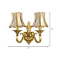 Frendorf | 1/2 Licht Geflared/Bell Wandgemonteerde Licht Traditionelles Poliertes Messing Frosted Glas Wandlampe