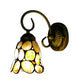 Frendorf | 1 Licht Schlafzimmer Wandmontierte Beleuchtung Tiffany Beige Wandleuchte mit Stein Glocke/Dom Schirm