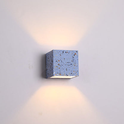 Frendorf | Nordic Style Cubic Up Down Wandlamp Terrazzo 1 Lamp Hotel Wandmontage Licht in Rood/Wit/Blauw