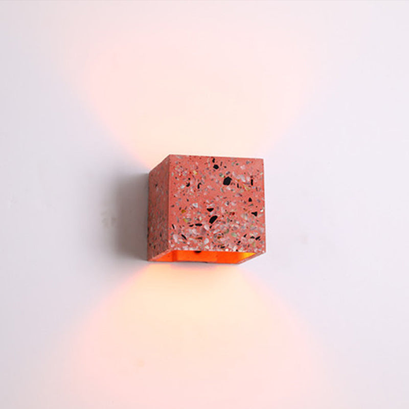 Frendorf | Nordic Style Cubic Up Down Wandlamp Terrazzo 1 Lamp Hotel Wandmontage Licht in Rood/Wit/Blauw