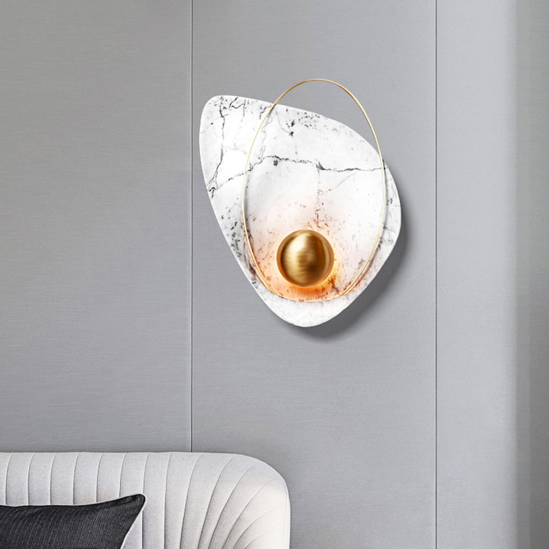 Frendorf | Tropfenmarmor Wandleuchte Designer 1-Licht Schwarz/Weiß Deckenleuchte für Wohnzimmer